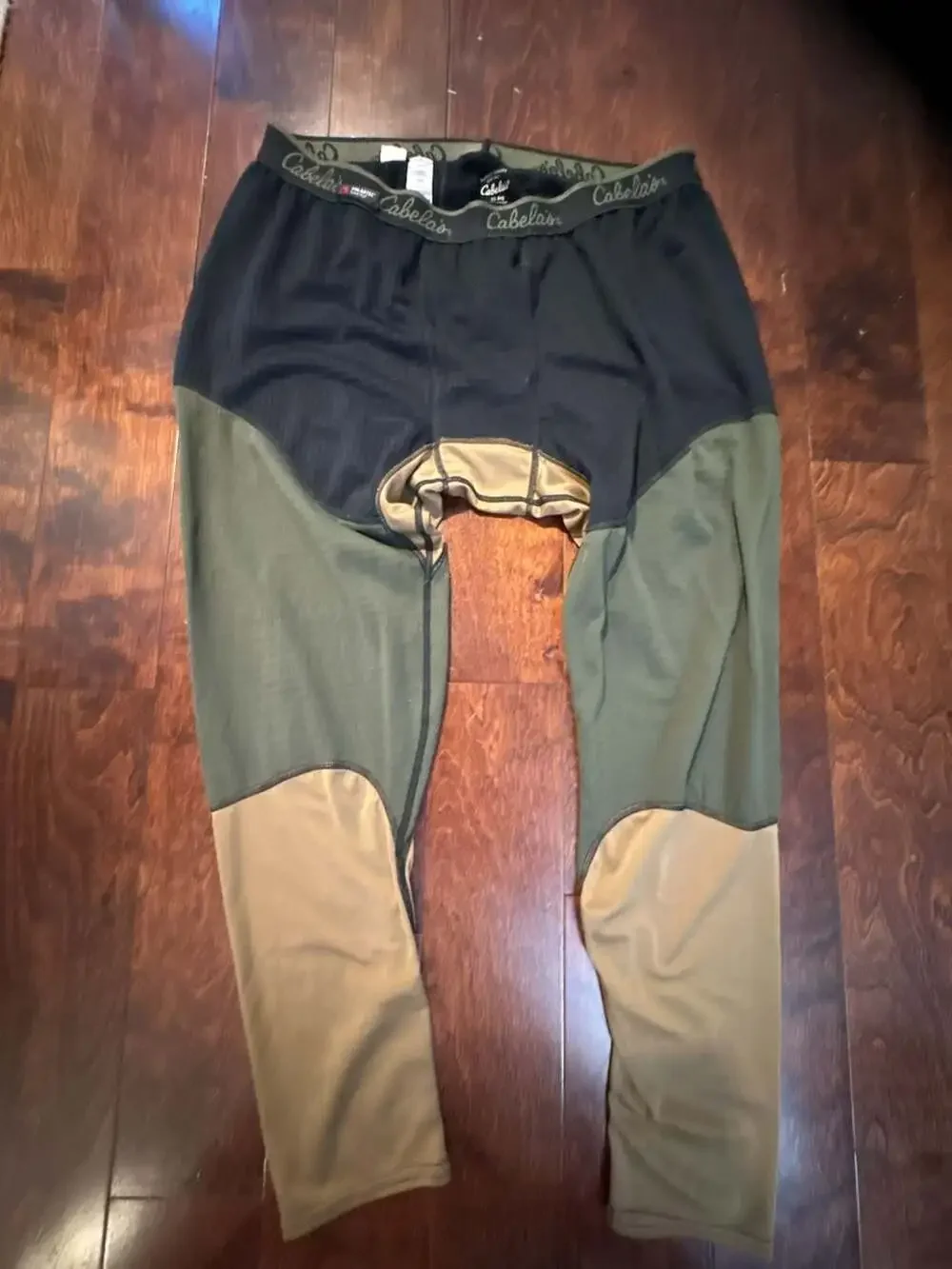 Cabela's Base Layer Bottoms Size XL Black Green